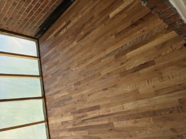 framed in sunroom with finished flooring